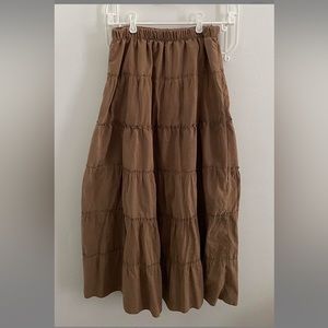 Brown Tiered “Maxi” Skirt